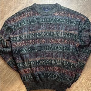 Vintage Ivy Crew Cozy Knit Patterned Sweater